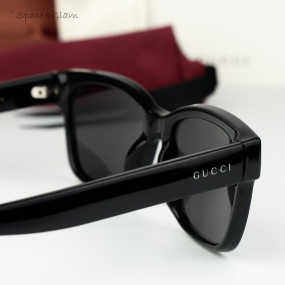 BRAND NEW Gucci GG1716S 001 Black Grey Square Unisex Sunglasses - Picture 5 of 10